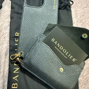 Bandolier Textured Black Phone Case with Gold Accents